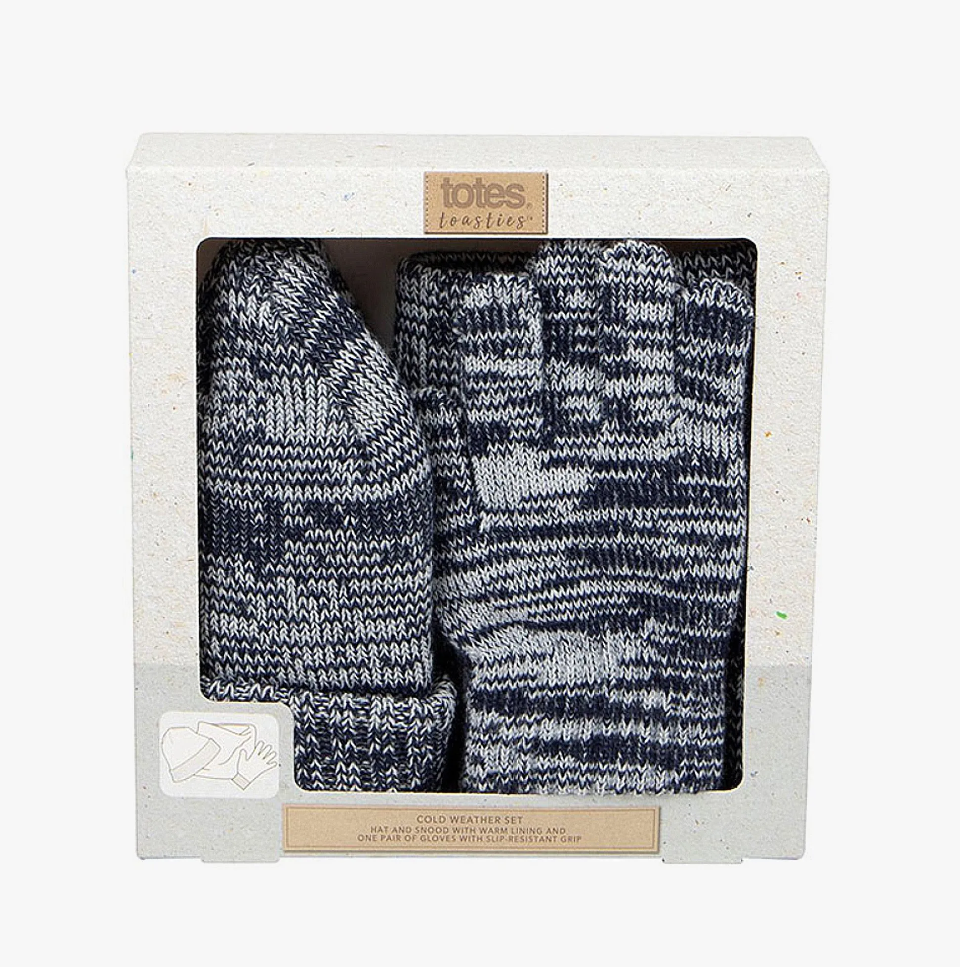 Totes Toasties KNITTED HAT GLOVE AND SNOOD SET Unisex Kids Navy