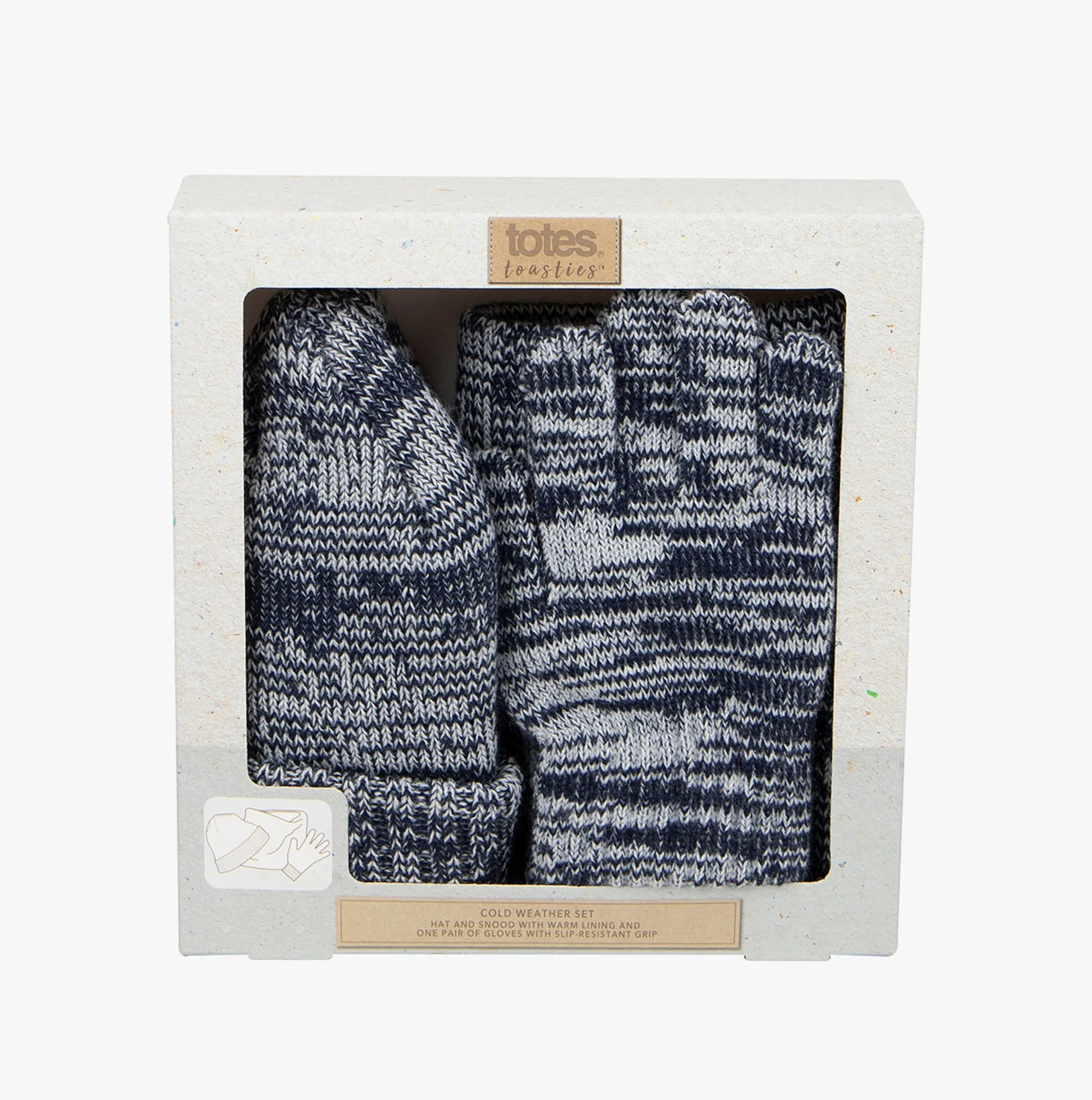 Totes Toasties KNITTED HAT GLOVE AND SNOOD SET Unisex Kids Navy