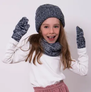 Totes Toasties KNITTED HAT GLOVE AND SNOOD SET Unisex Kids Navy