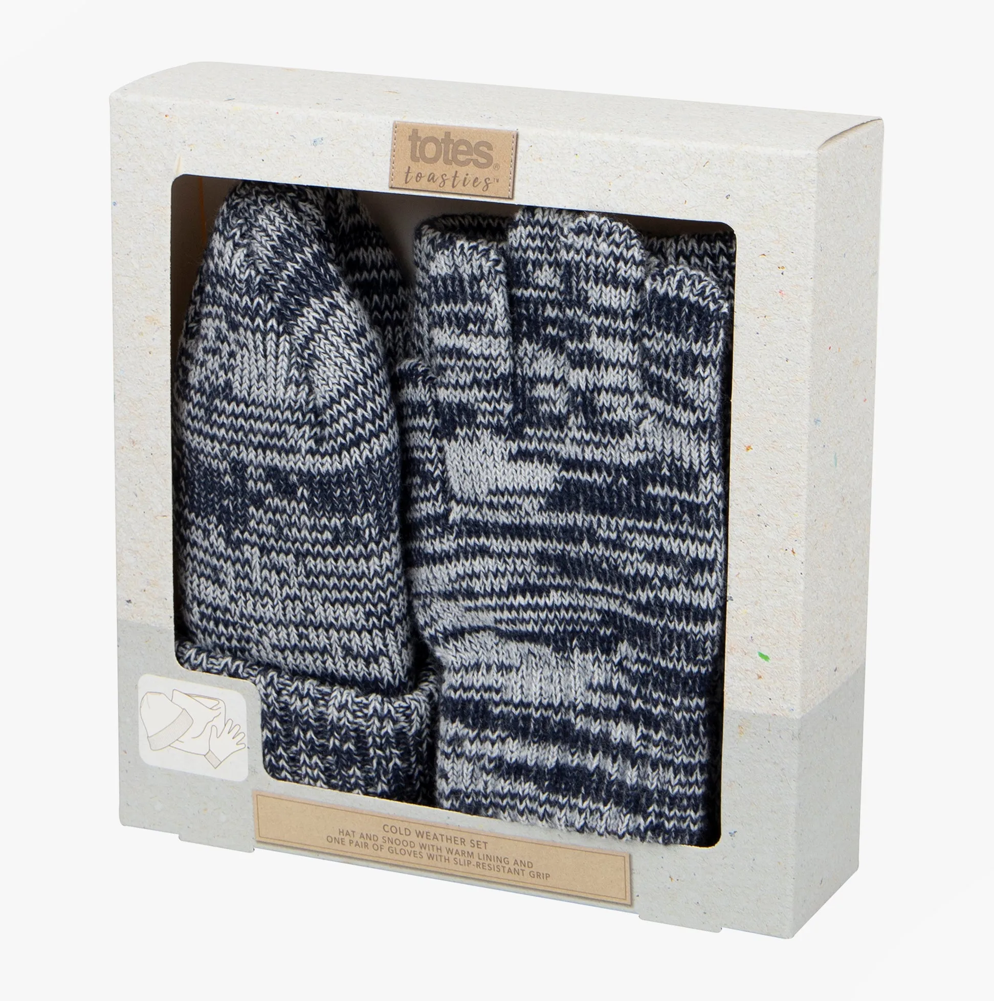 Totes Toasties KNITTED HAT GLOVE AND SNOOD SET Unisex Kids Navy