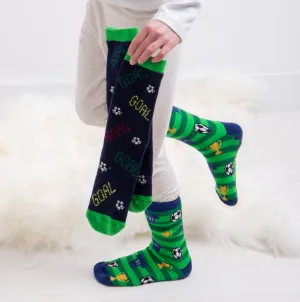 Totes Toasties ORIGINAL Slipper Socks  (Twin Pack) Unisex Kids Socks Football