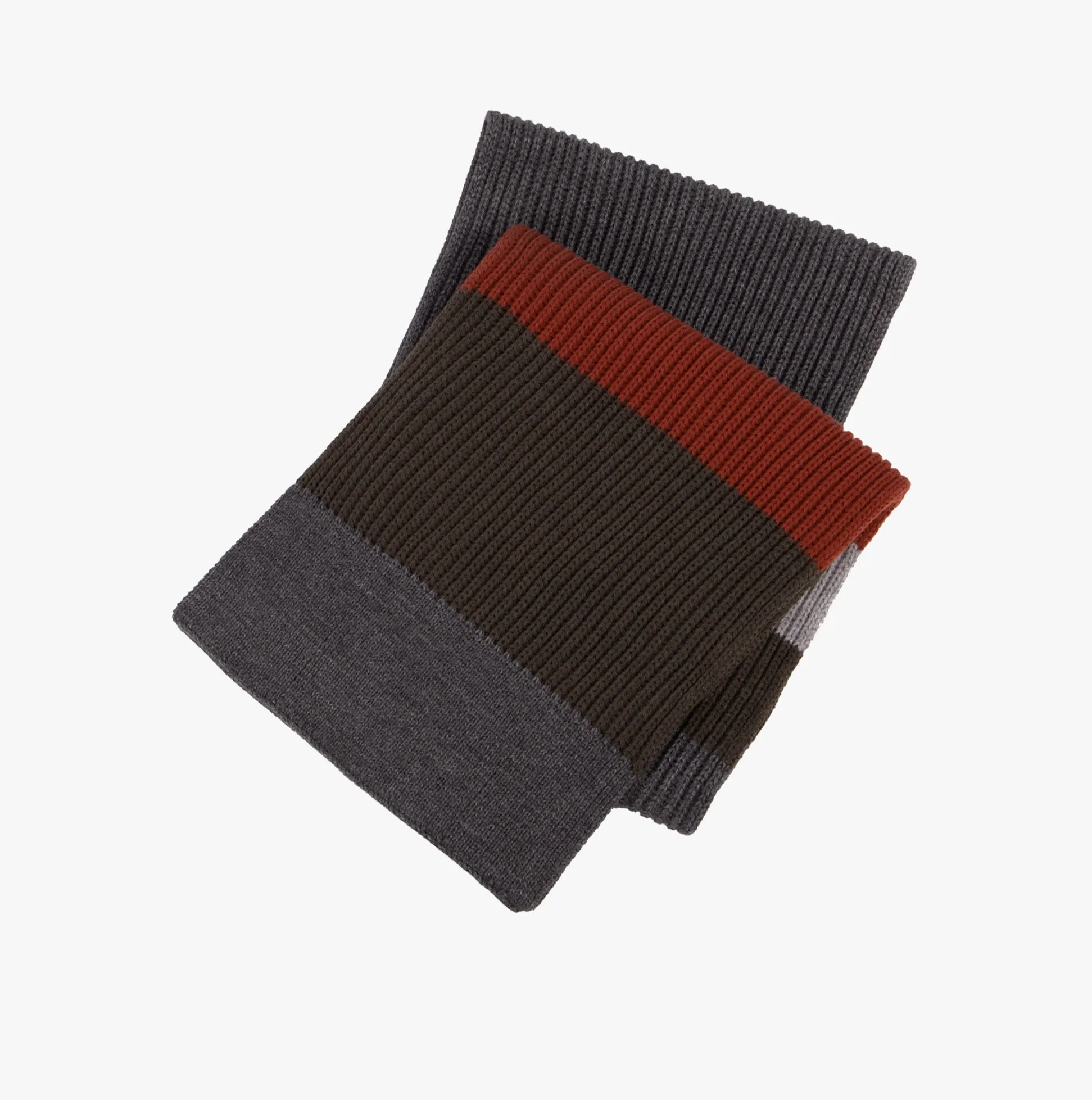 Totes Toasties RIB KNITTED BLOCK STRIPE SCARF Mens Multi