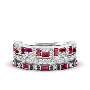 Tracy Ruby and Diamond Fashion Ring