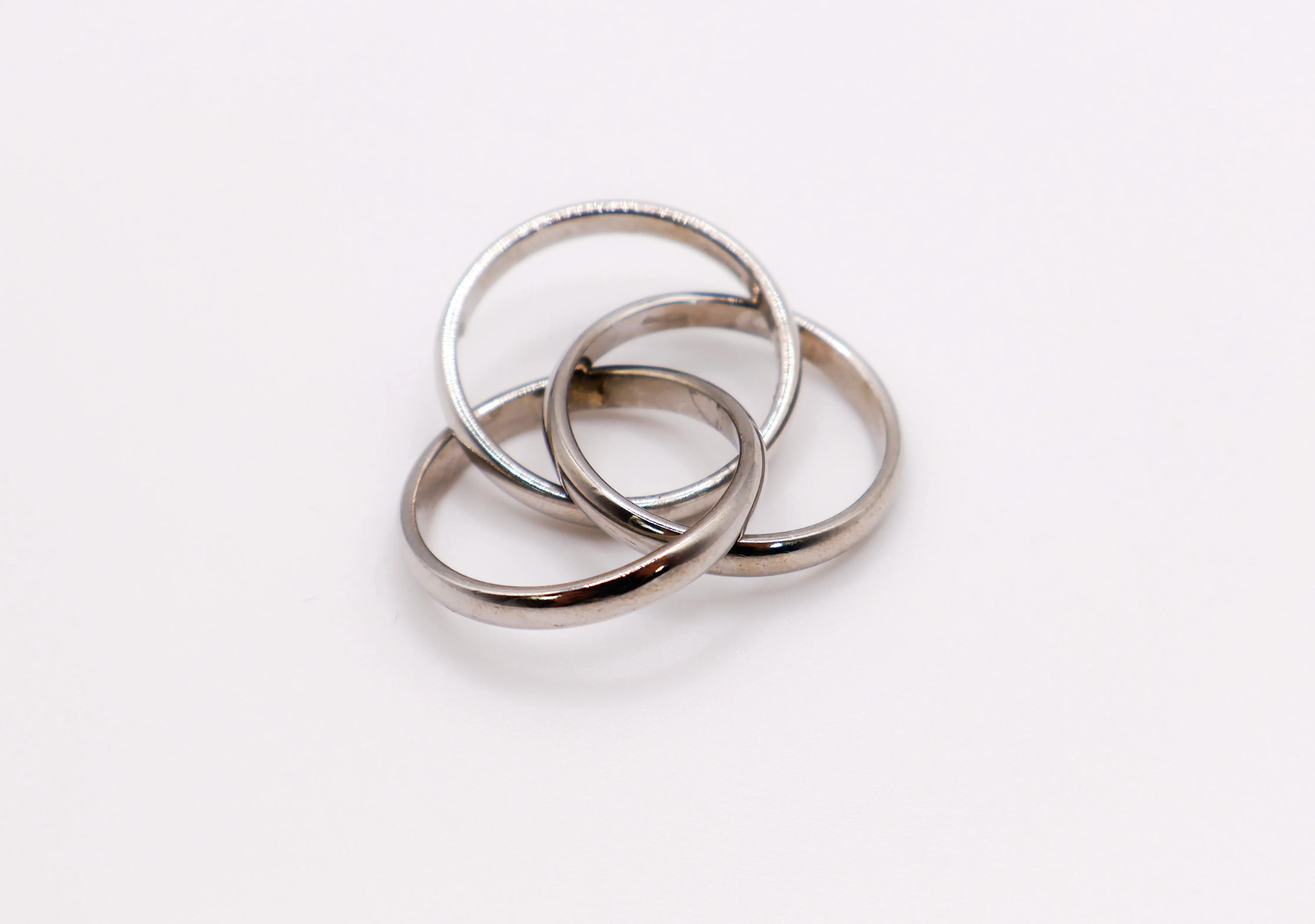 Trinity Silver Linked Ring Set