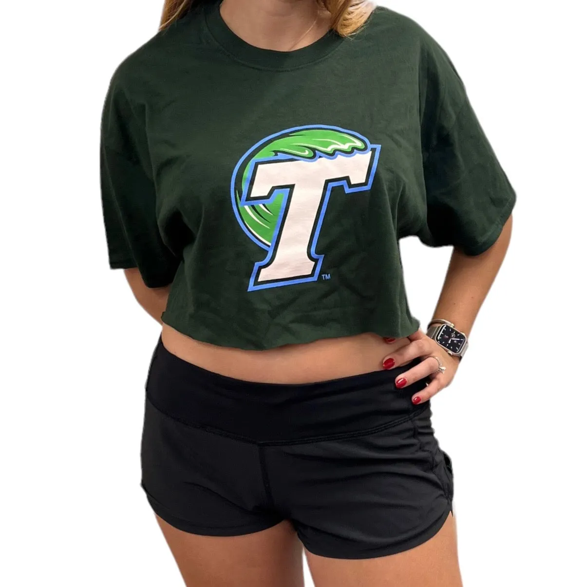 Tulane Oversized Crop Tee