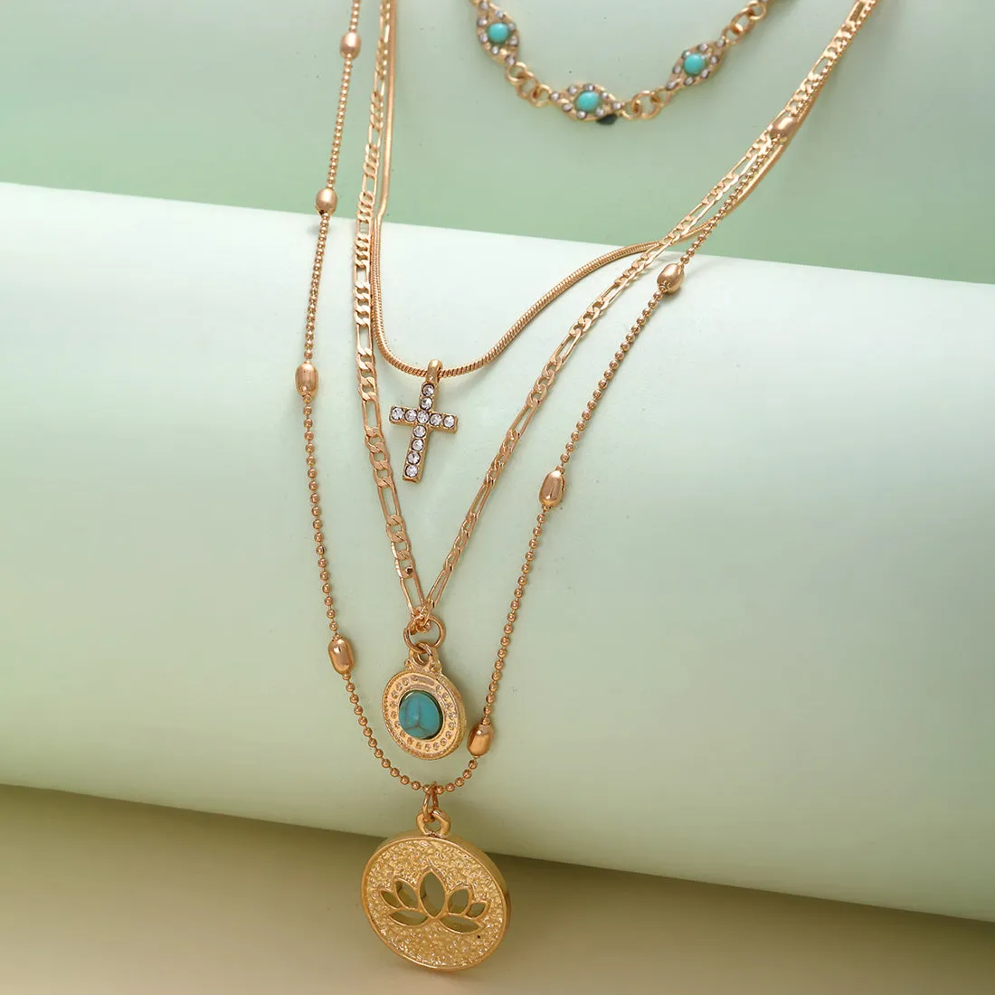 Turquoise Stone Layered Necklace