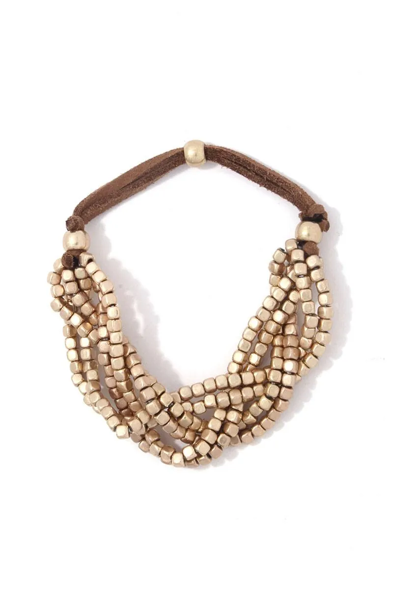 Twisted beaded bracelet