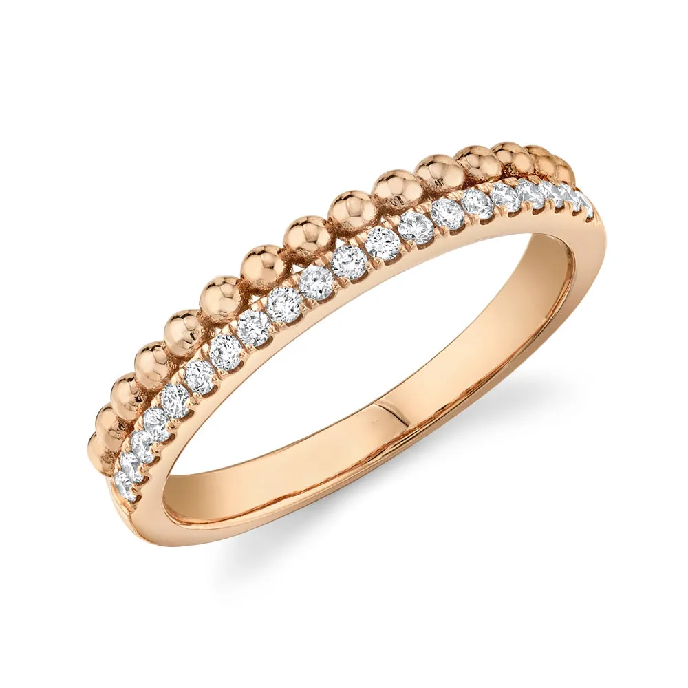 Two row Bead   Diamond Ring