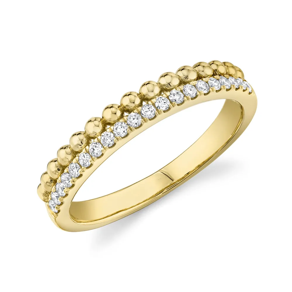 Two row Bead   Diamond Ring