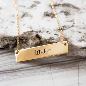 Utah Gold / Silver Bar Necklace