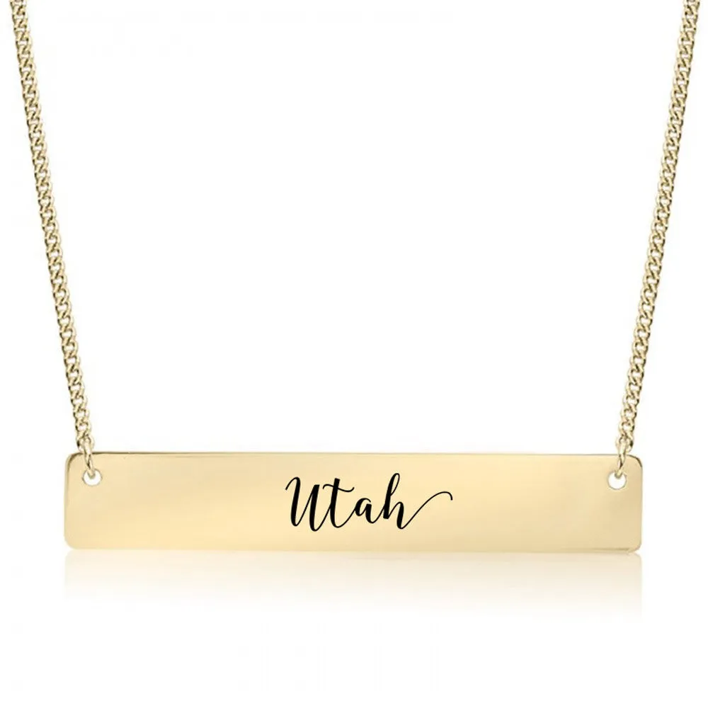 Utah Gold / Silver Bar Necklace