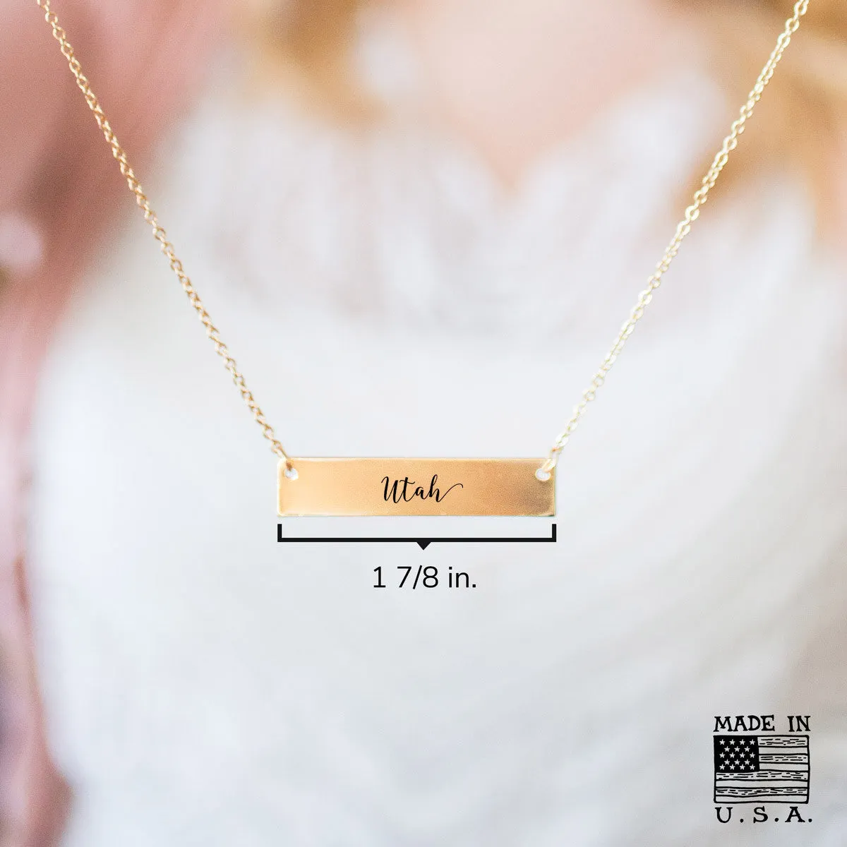 Utah Gold / Silver Bar Necklace