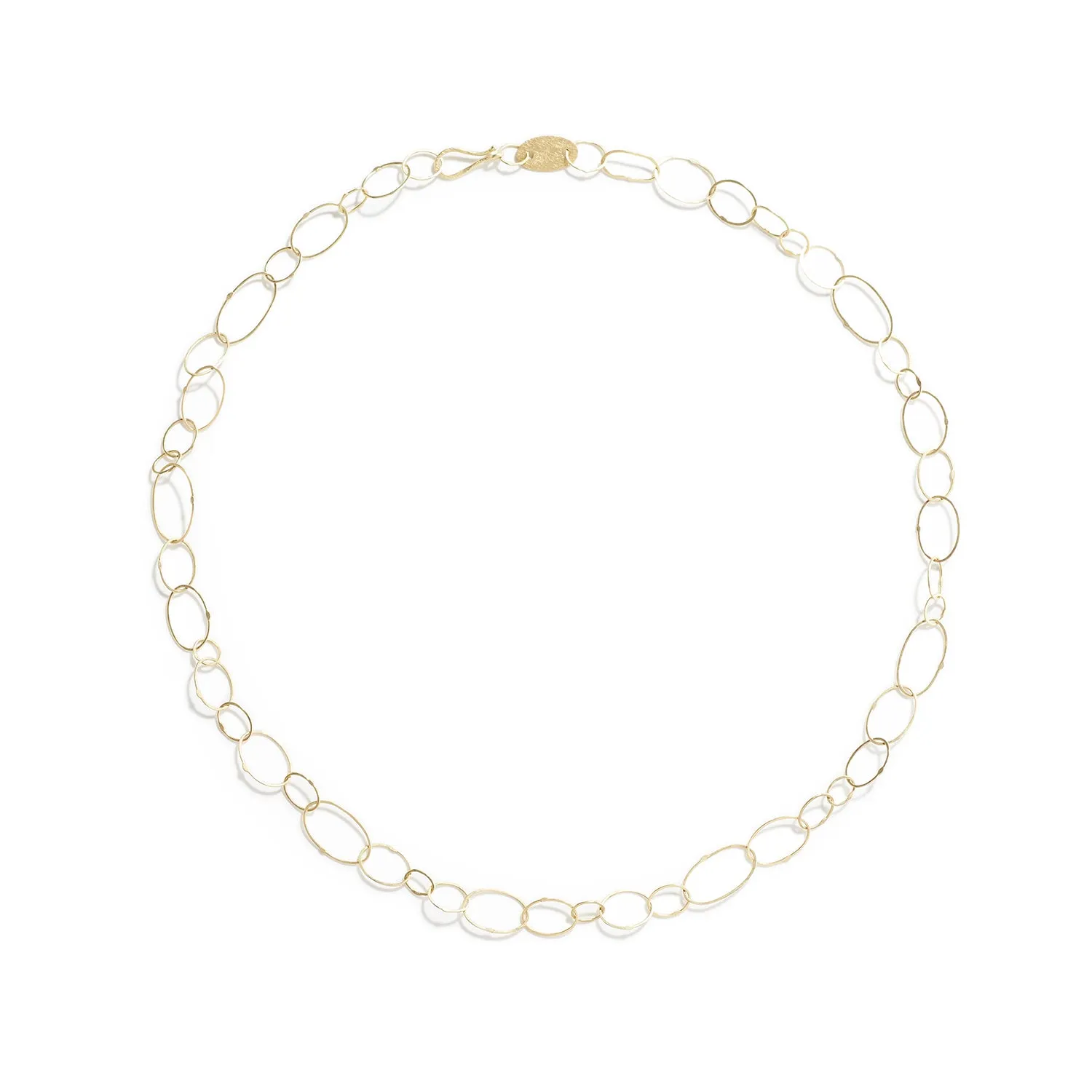 Varied Oval Linked Gold Necklace