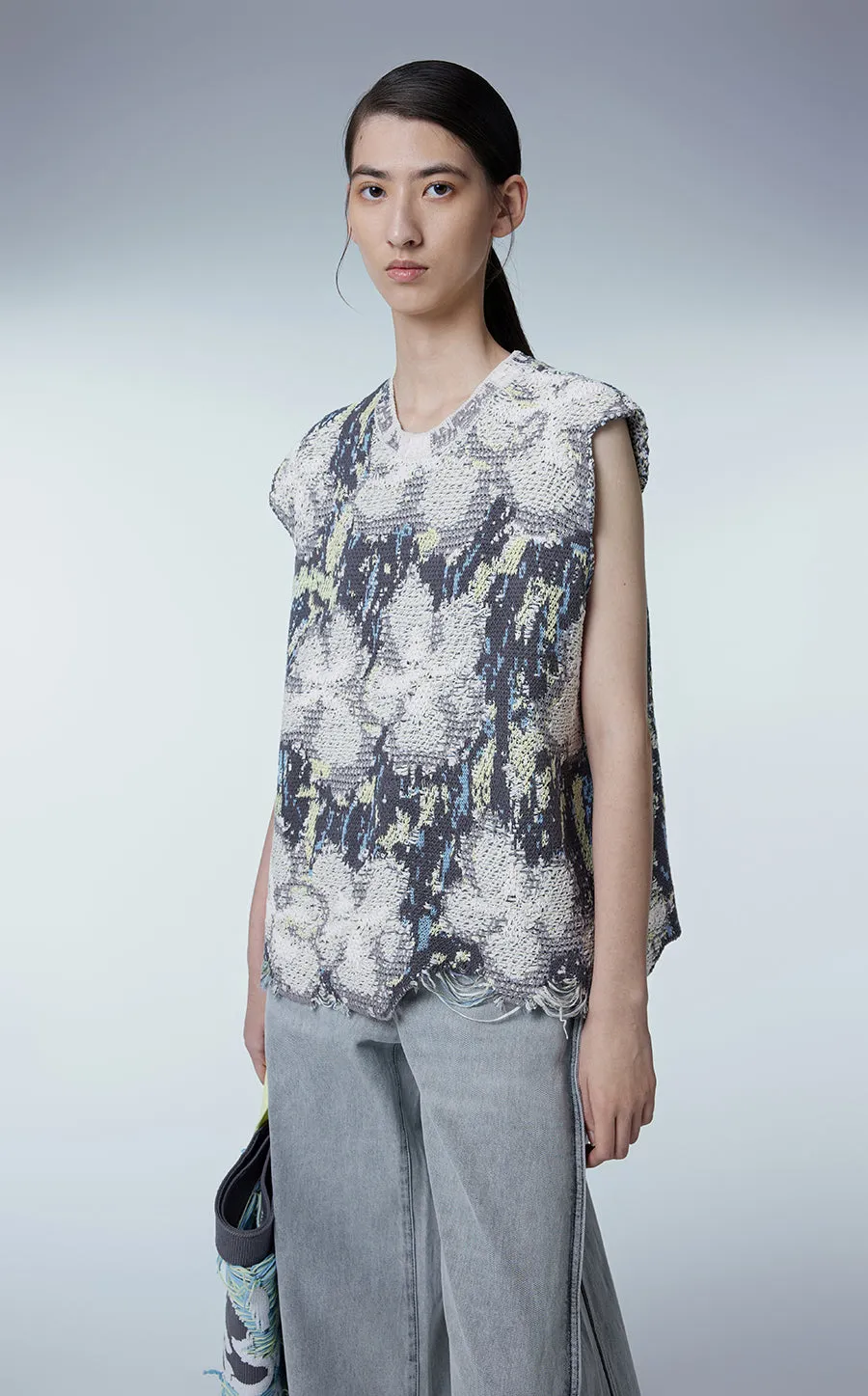 Vest / (ESG) JNBY Relaxed Floral Sweater Vest