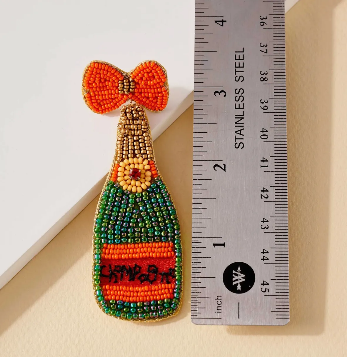 Veuve Style Champagne Beaded Earrings