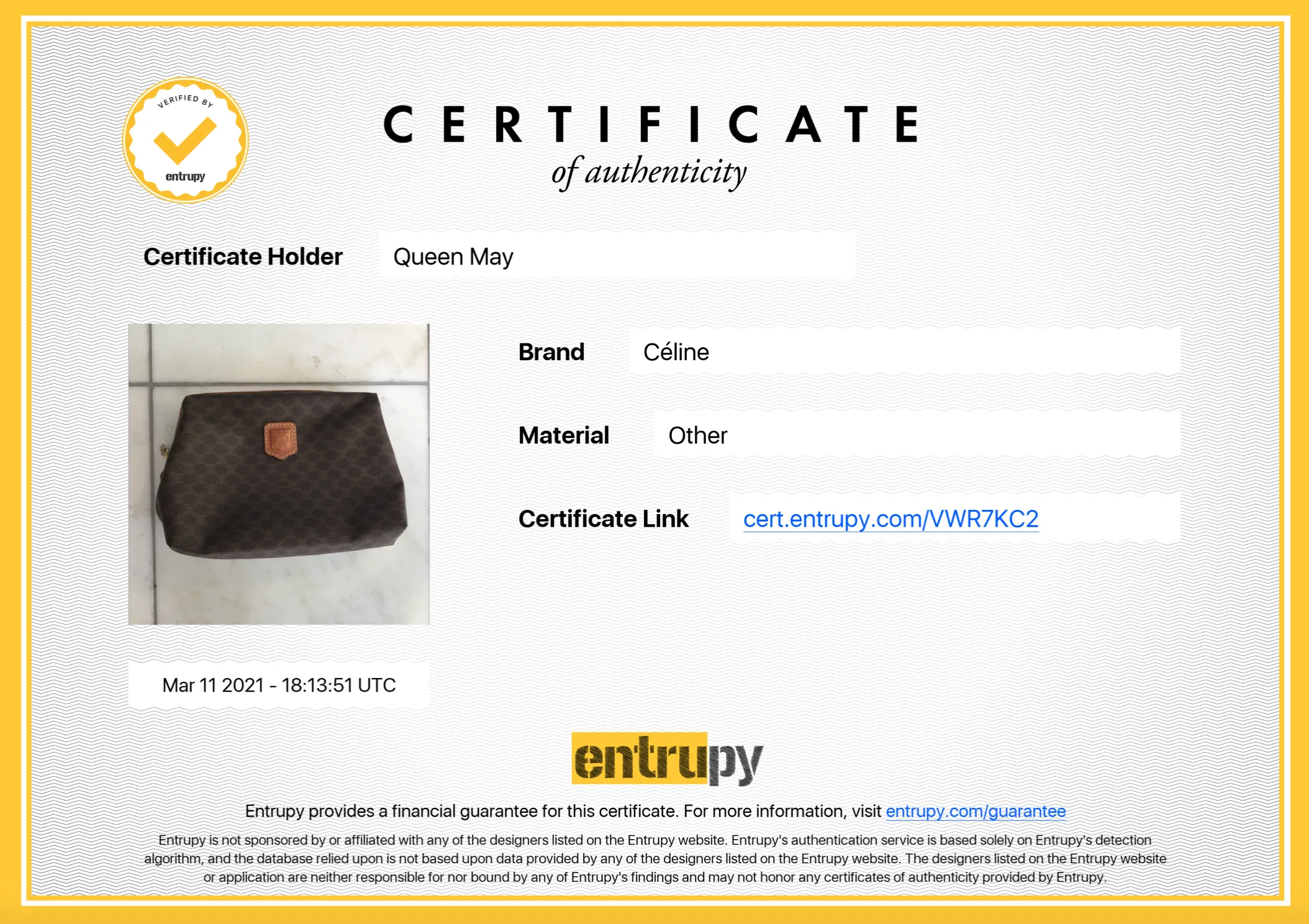 Vintage Celine Macadam Cosmetic Bag