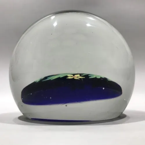 Vintage Murano Art Glass Paperweight Rare Hand Painted Encased Plaque