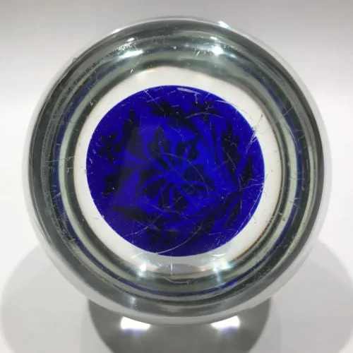 Vintage Murano Art Glass Paperweight Rare Hand Painted Encased Plaque