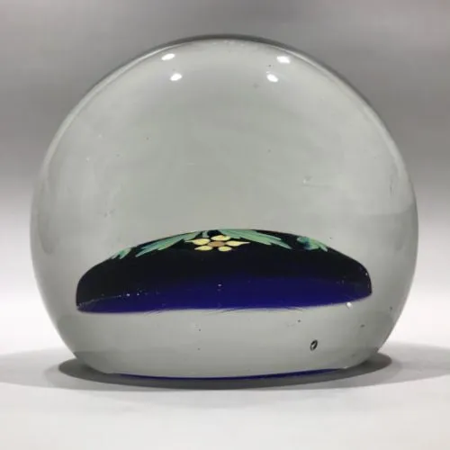 Vintage Murano Art Glass Paperweight Rare Hand Painted Encased Plaque