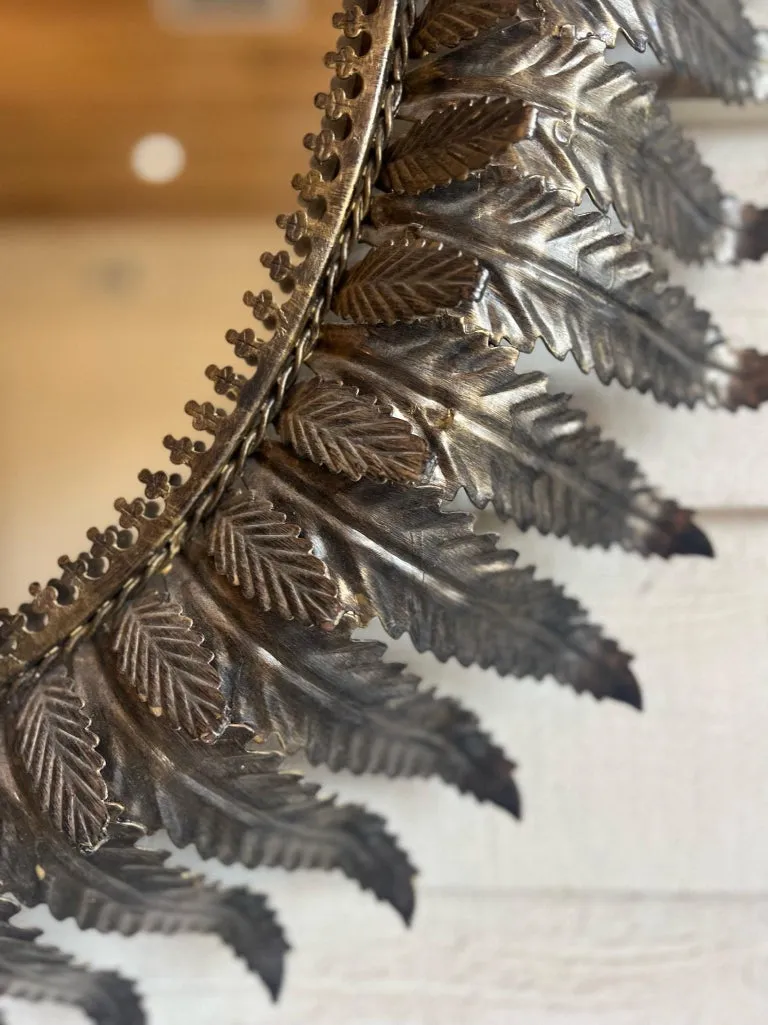 Vintage Spanish Mirror with Metal Leaf Detail