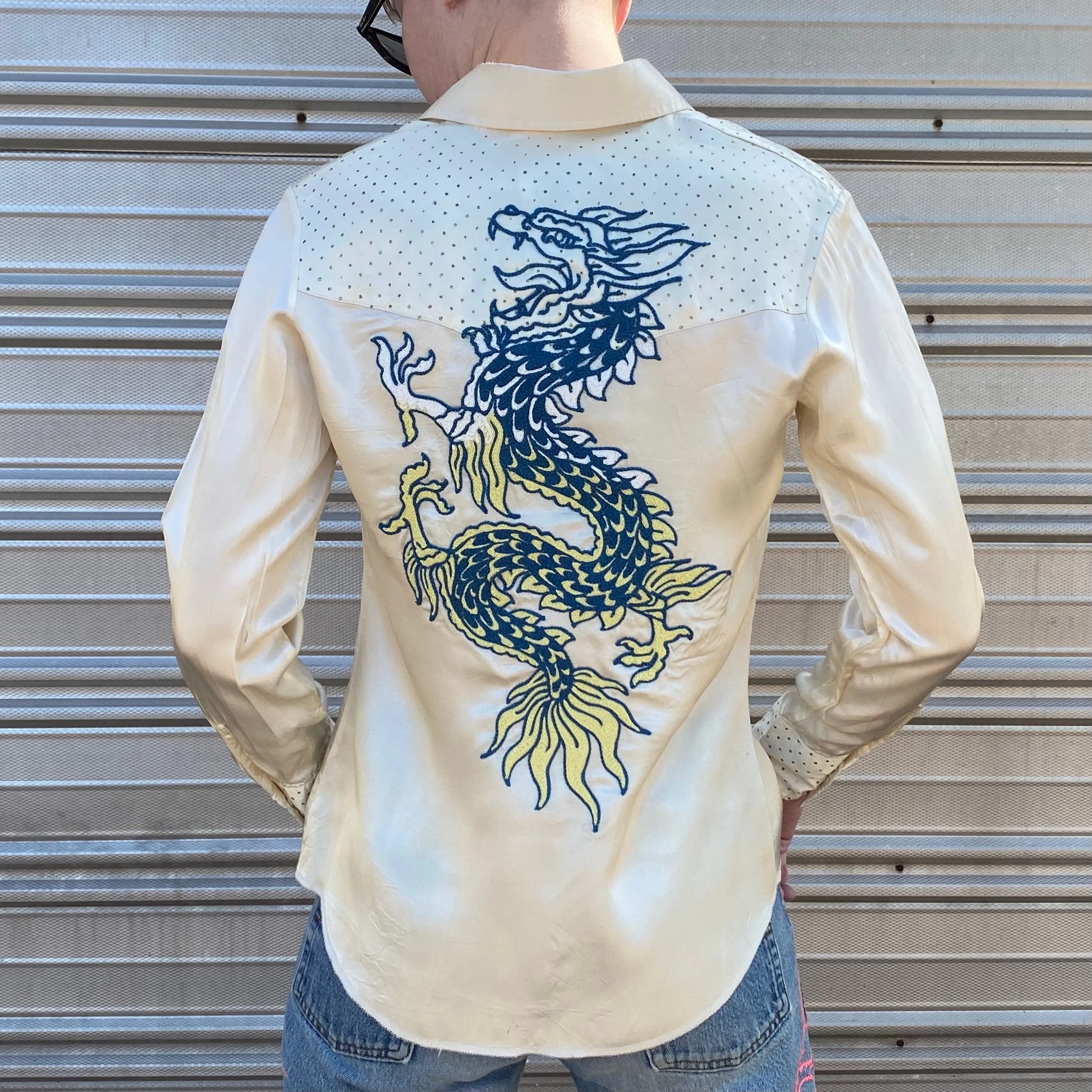 Vintage Wrangler Western Shirt with Dragon Stitching