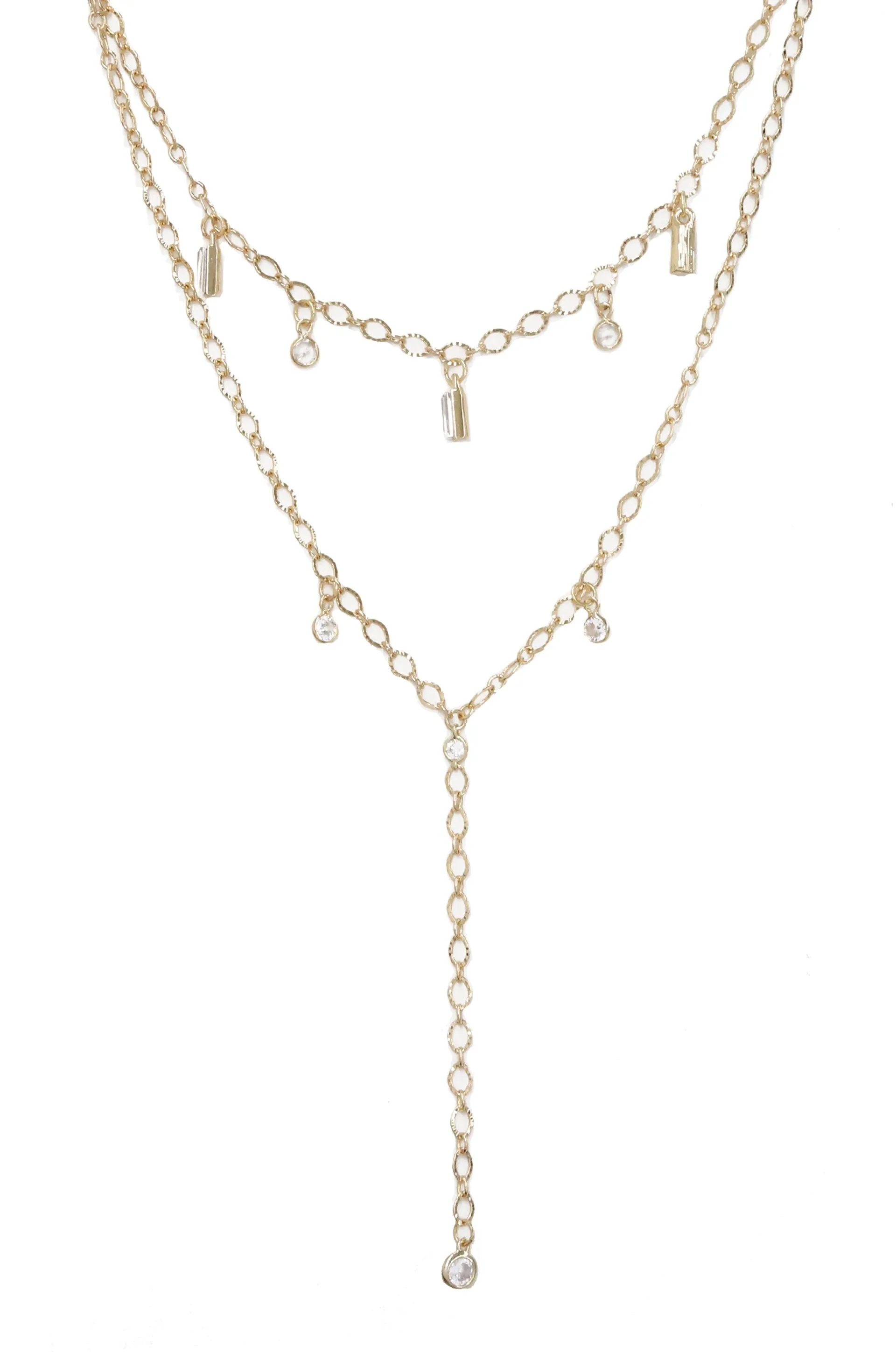 VIP Crystal 18k Gold Plated Layering Necklace Set