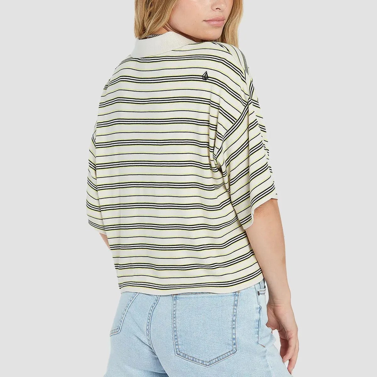 Volcom Popztone Short Sleeve Polo Shirt Bone - Womens