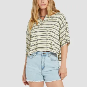 Volcom Popztone Short Sleeve Polo Shirt Bone - Womens