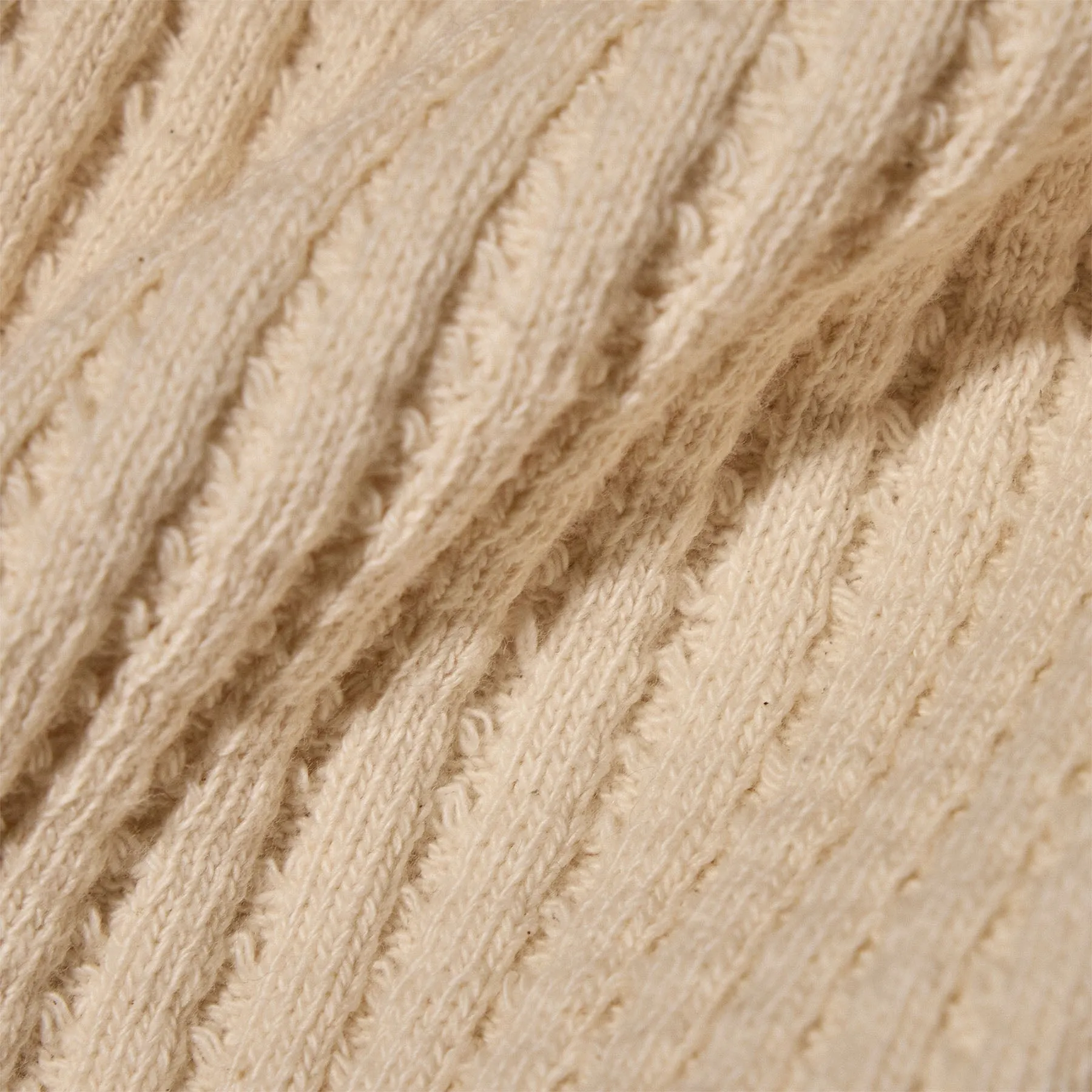 Waffle Knit Sweatshirt - Natural