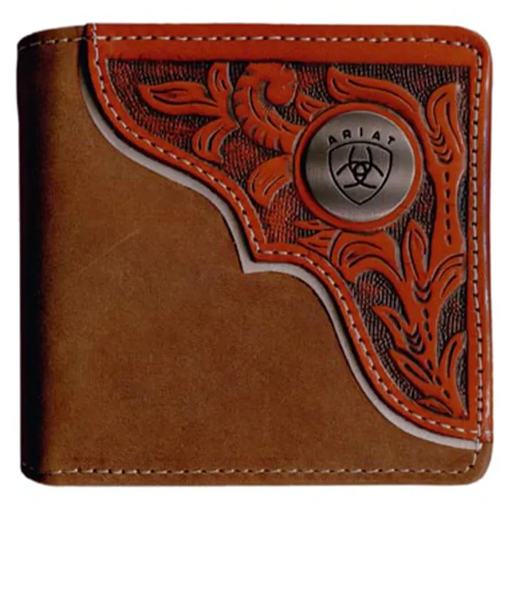 WALLET ARIAT BIFOLD TOOLED OVERLAY WLT2112A