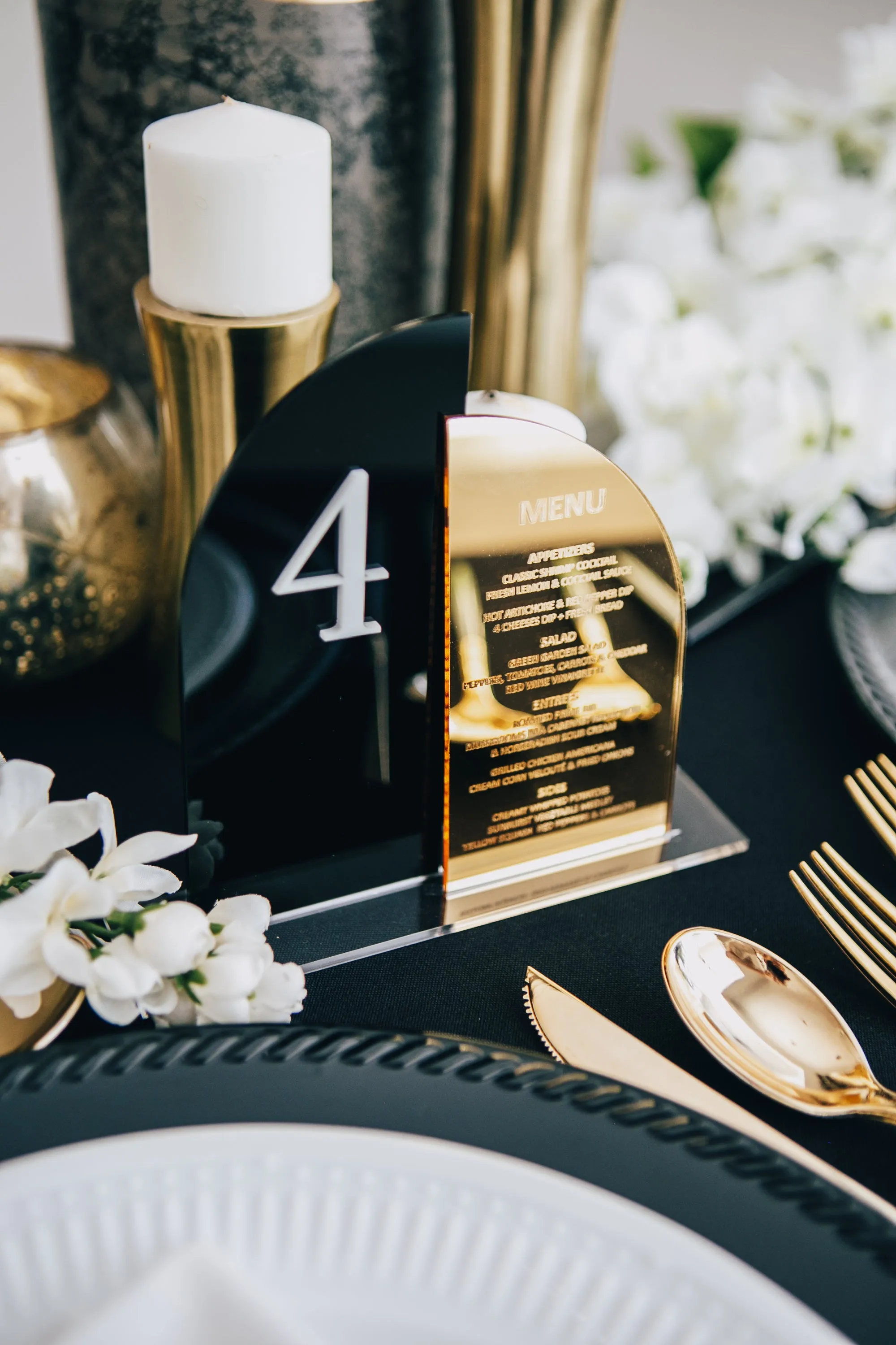 Wedding Menu Table Numbers