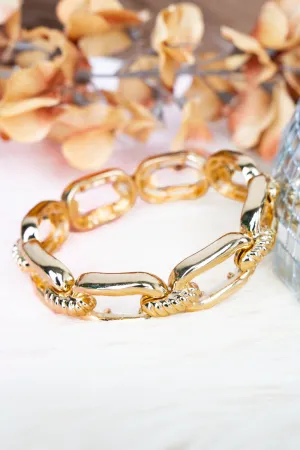 West Shore Rhowena Goldtone Linked Stretch Bracelet