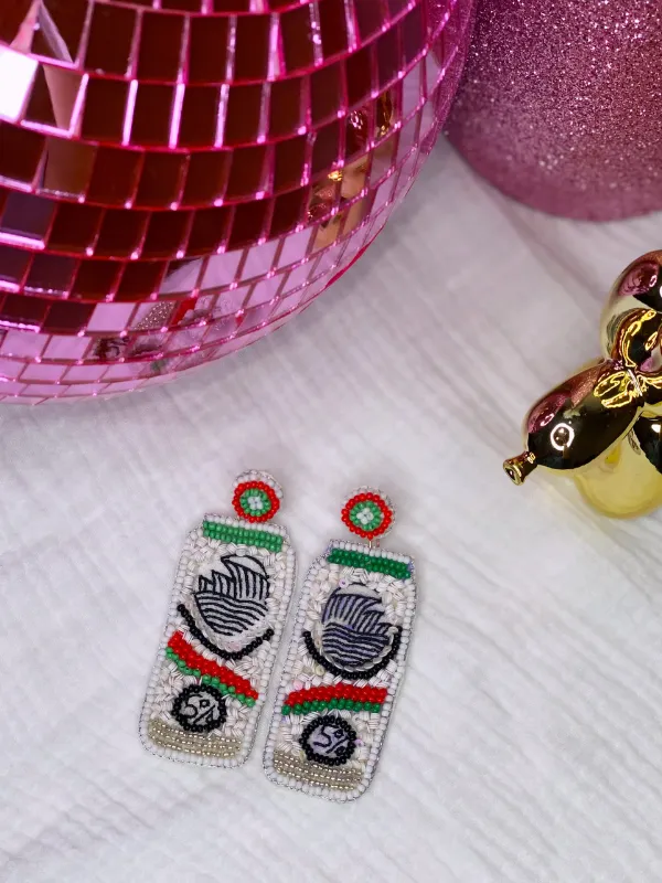 White Claw Beaded Earrings