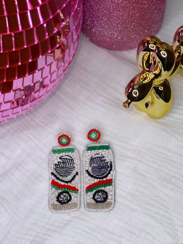 White Claw Beaded Earrings