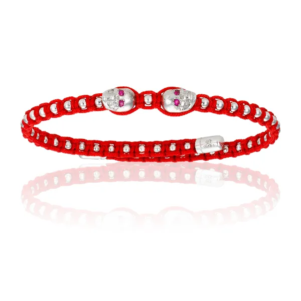 White Gold and Red Bracelets Gift Idea for Her