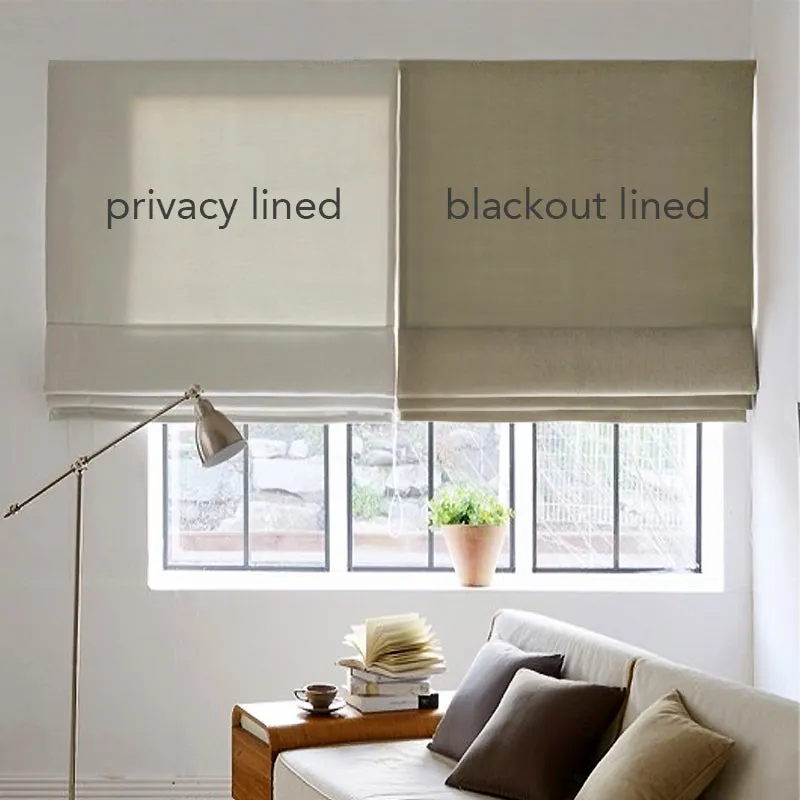 White Light Grey 2 Color Combo Linen Relaxed Roman Shade