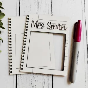 White MDF Personalised Sticky Note Holder