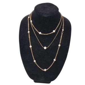 White Pearl Layered Necklace