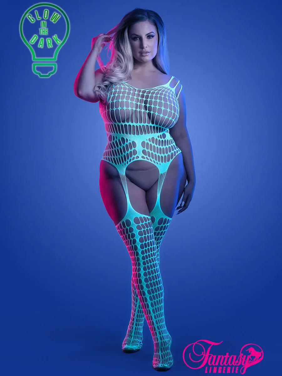 Wide Net Dress with Attached Stockings