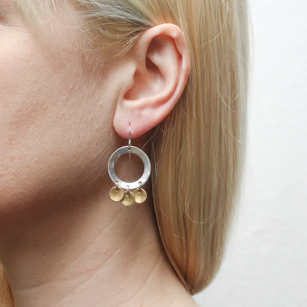 Wide Ring with Dished Discs Wire Earring