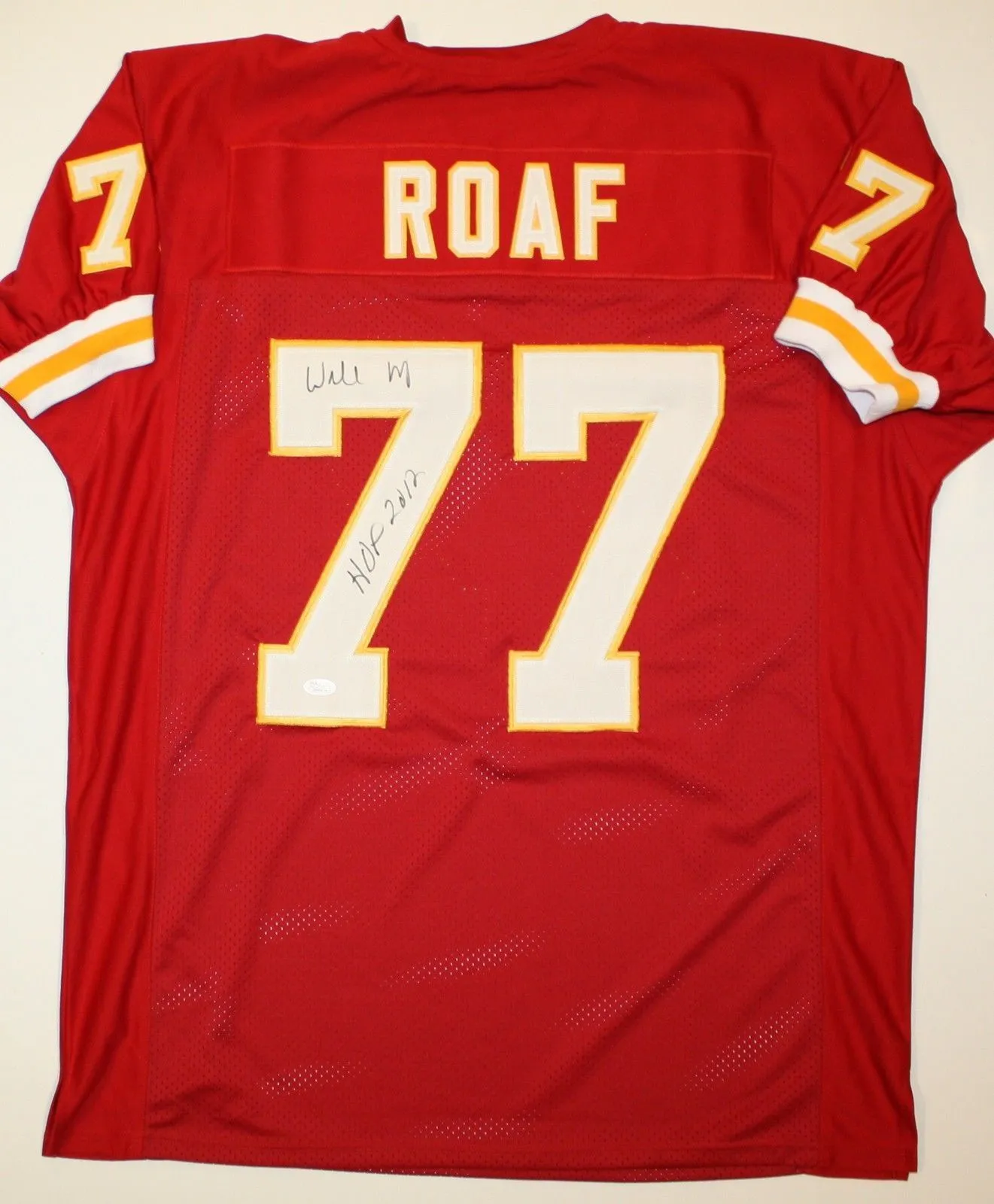 Willie Roaf Signed Autographed Kansas City Chiefs Football Jersey (JSA COA)