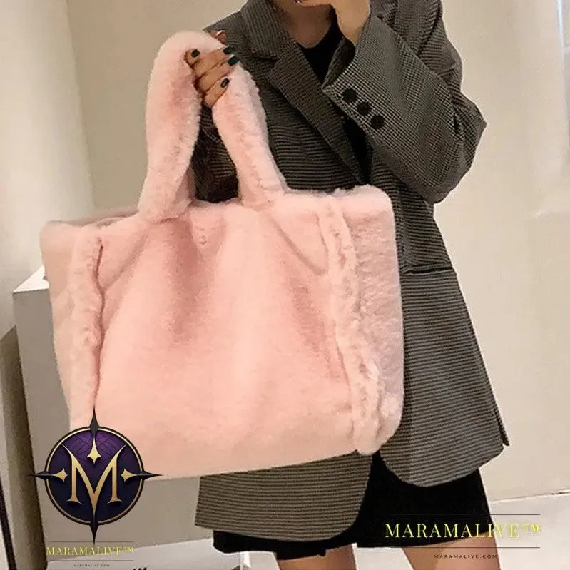 Winter Bags Chain Plush Handbag Totes Women Shoulder Bag