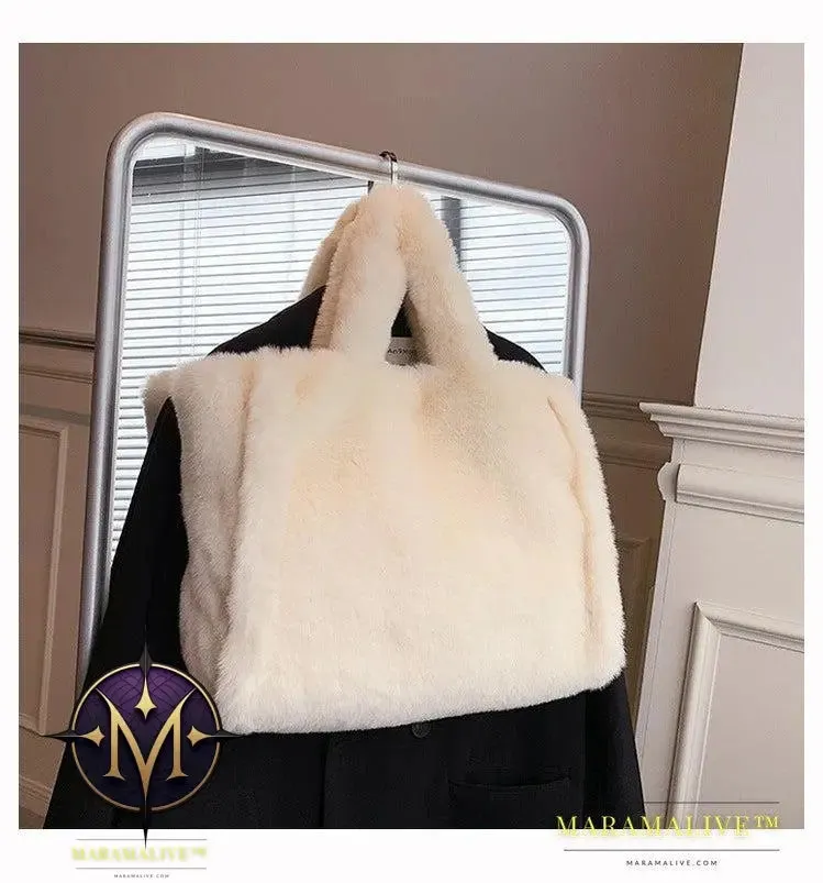 Winter Bags Chain Plush Handbag Totes Women Shoulder Bag