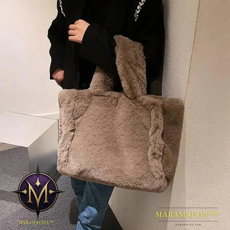 Winter Bags Chain Plush Handbag Totes Women Shoulder Bag