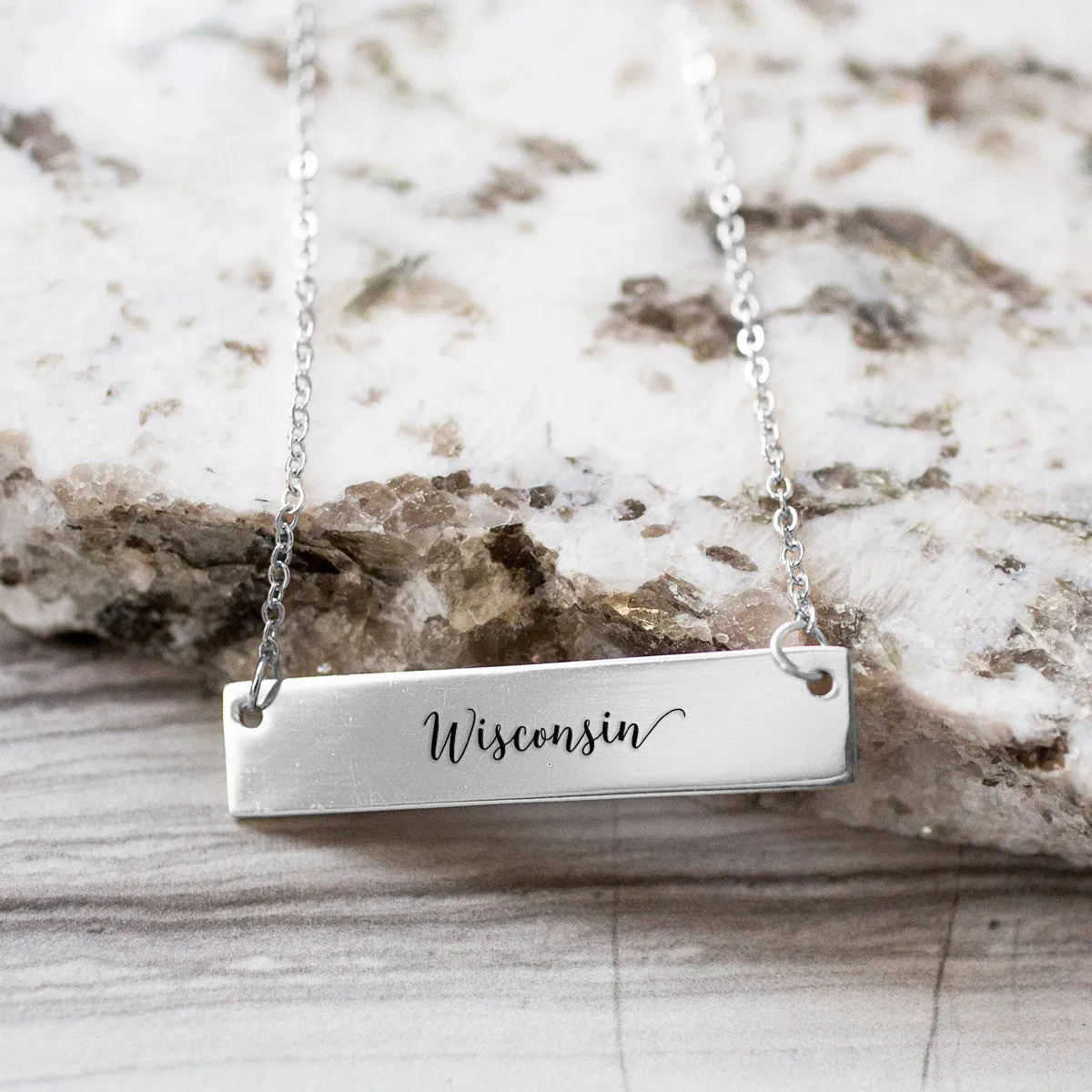 Wisconsin Gold / Silver Bar Necklace