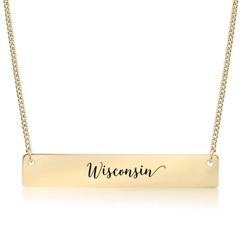 Wisconsin Gold / Silver Bar Necklace