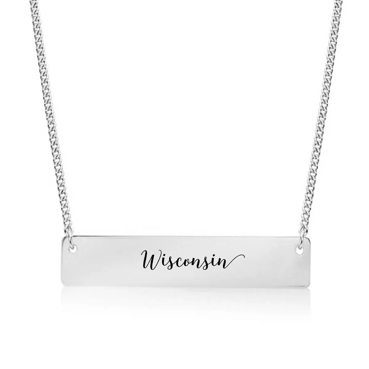 Wisconsin Gold / Silver Bar Necklace