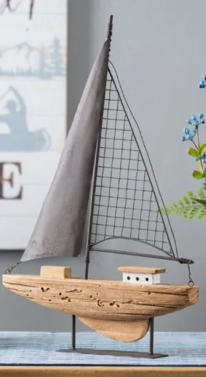 Wood & Metal Sailboat