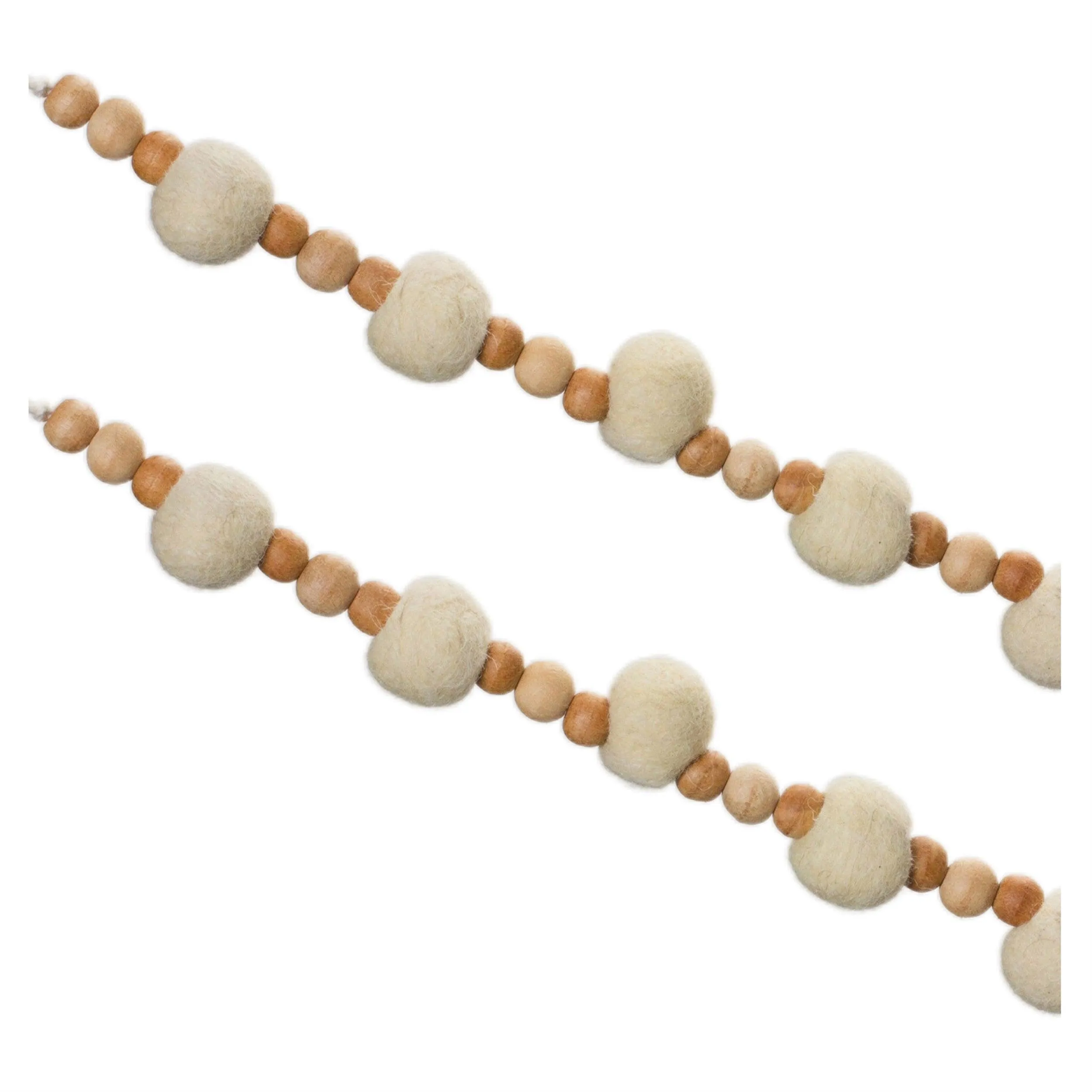 Wood Beaded String Garland (Set of 2)