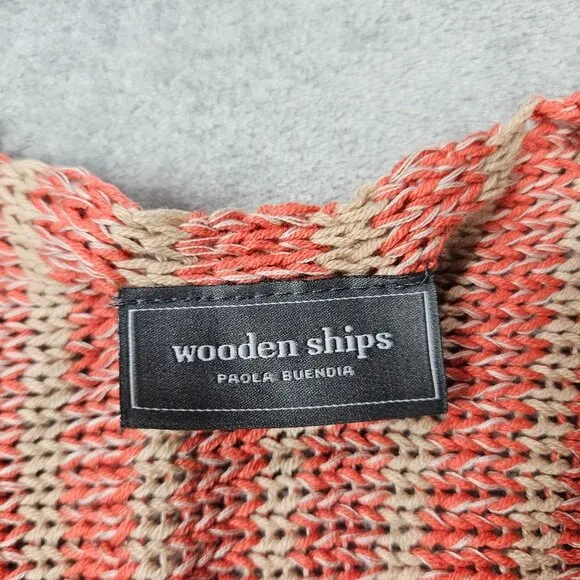 Wooden Ships Sweater Womens S / M Beachcomber Coral Tan Stripe Oversize Boxy Top